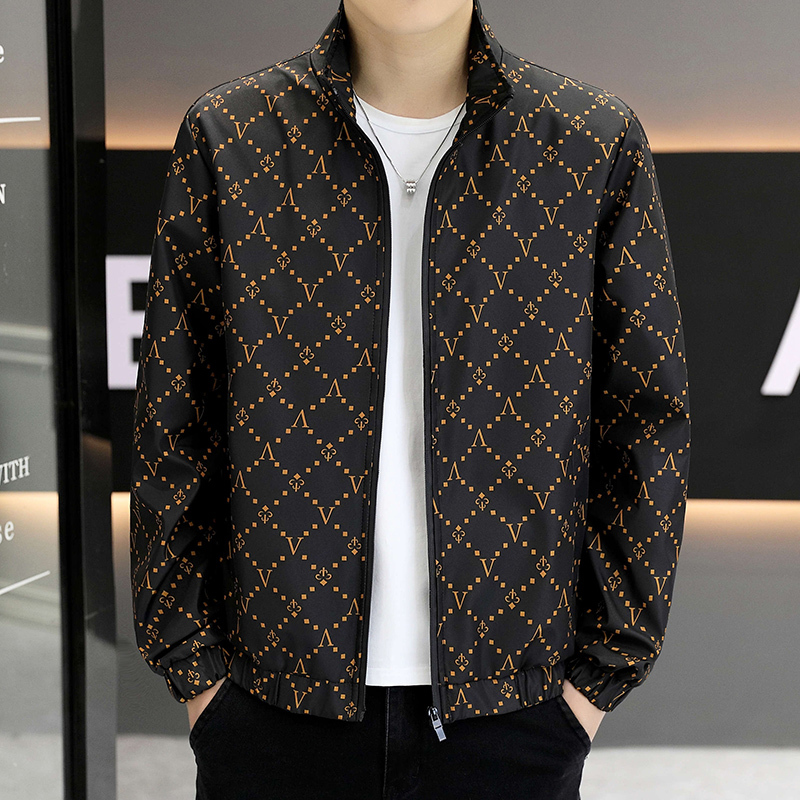 Spring and Autumn Men's Casual Versatile Jacket Trendy Brand Fashion Stand Collar Top 2026 New Spring Jacket Stylish and Cool