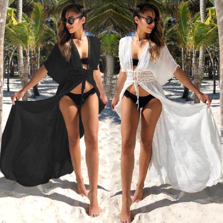 2018 new Festival Bless Tying Rope Loose Beach Sunscreen Clothes Bikini Jacket Hooded Jersey Woman