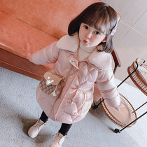 Female baby autumn winter coat 2021 new foreign style children cotton clothes girl plus velvet padded padded jacket