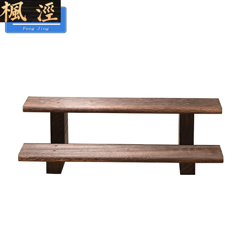 Burn paulownia it shelf rich ancient frame wood Chinese desktop receive small place tea cups shelf