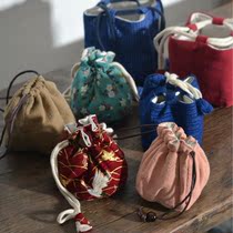 Cotton linen handmade bag printing Cup bag pot bag pot bag portable padded tea ceremony accessories available