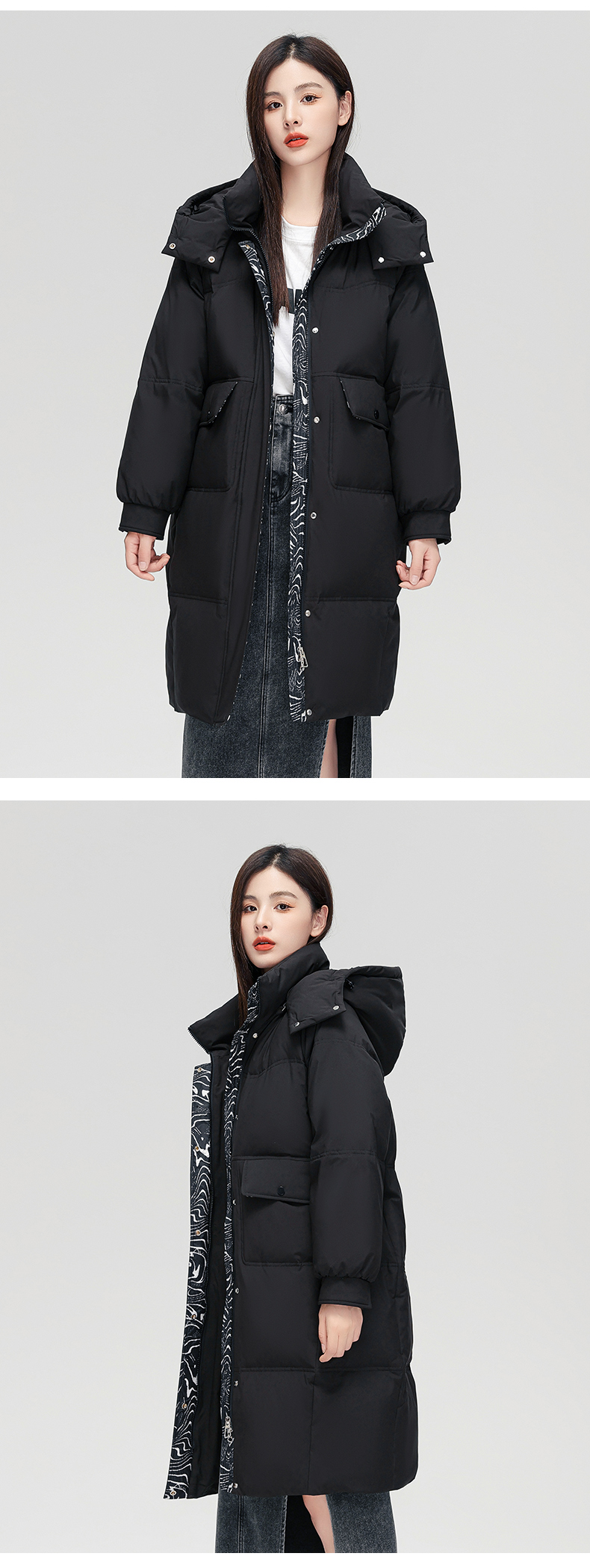 雅鹿 22年秋季 女式中长款加厚连帽羽绒服 天猫优惠券折后￥299包邮（￥809-510）3色可选