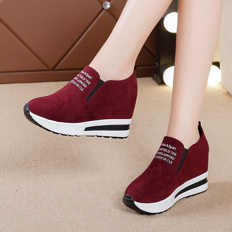 Korean Style Height-Increasing Versatile Fashion Wedge Women's Shoes 2024 New Student Spring and Autumn High-Heeled Casual Sneakers for Women