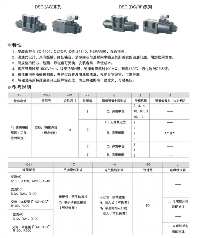 Van đảo chiều thủy lực điện từ 03 DSG-03-2B2/2B3/2B4/2B11B-DL/W-D24/A220-N1-50