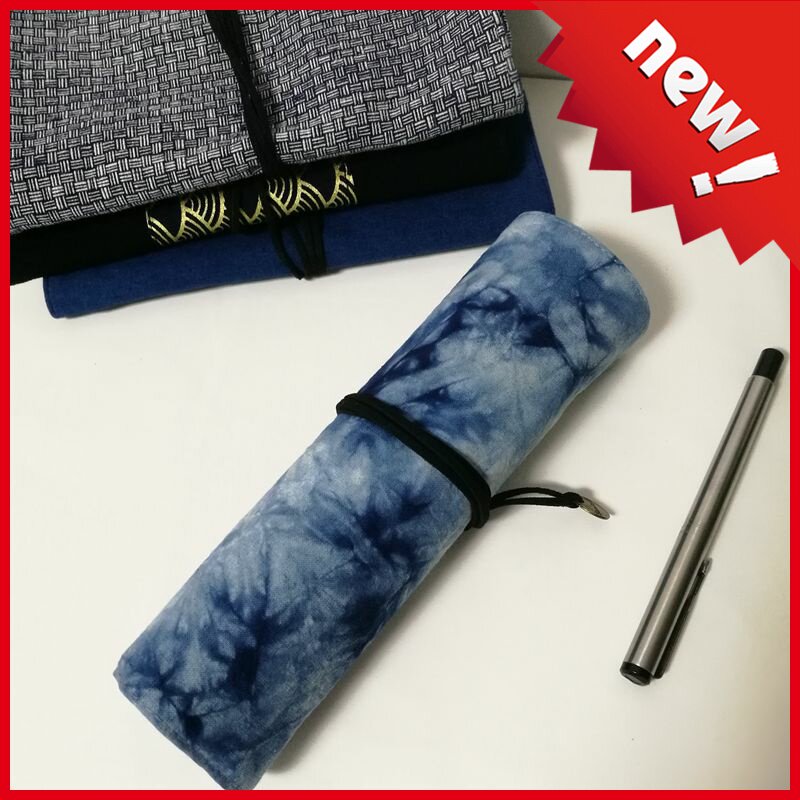 Chinese style retro roller shutter pen bag pen pen bag male and female student pen curtain simple national style stationery storage