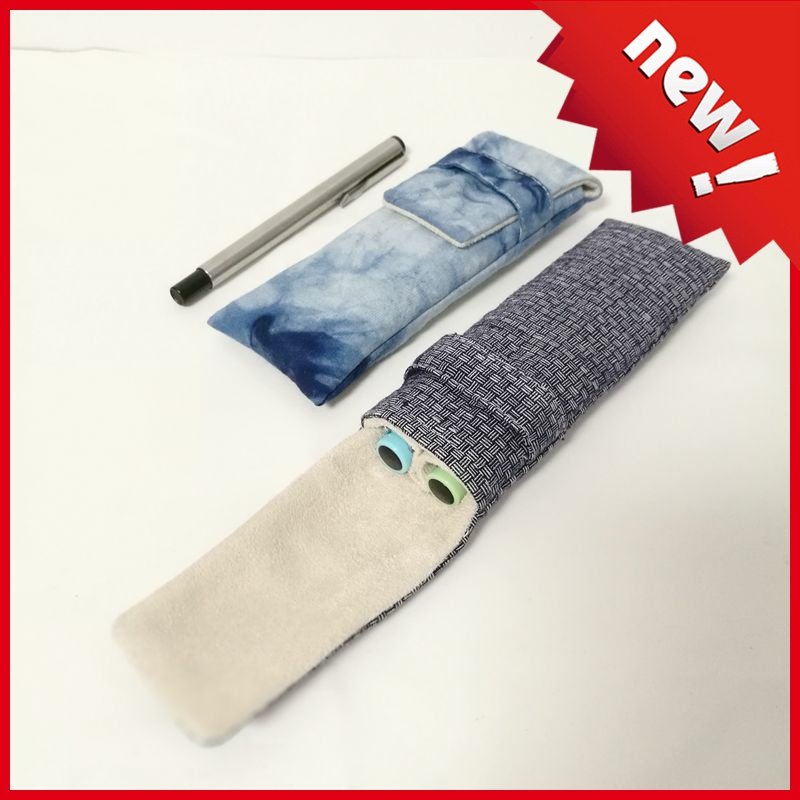 Chinese style retro pen bag double-pack pen protective cover simple national style stationery storage handmade homemade pen bag