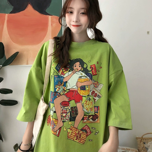 Брендовая модная футболка с коротким рукавом, популярно в интернете, в корейском стиле, в западном стиле