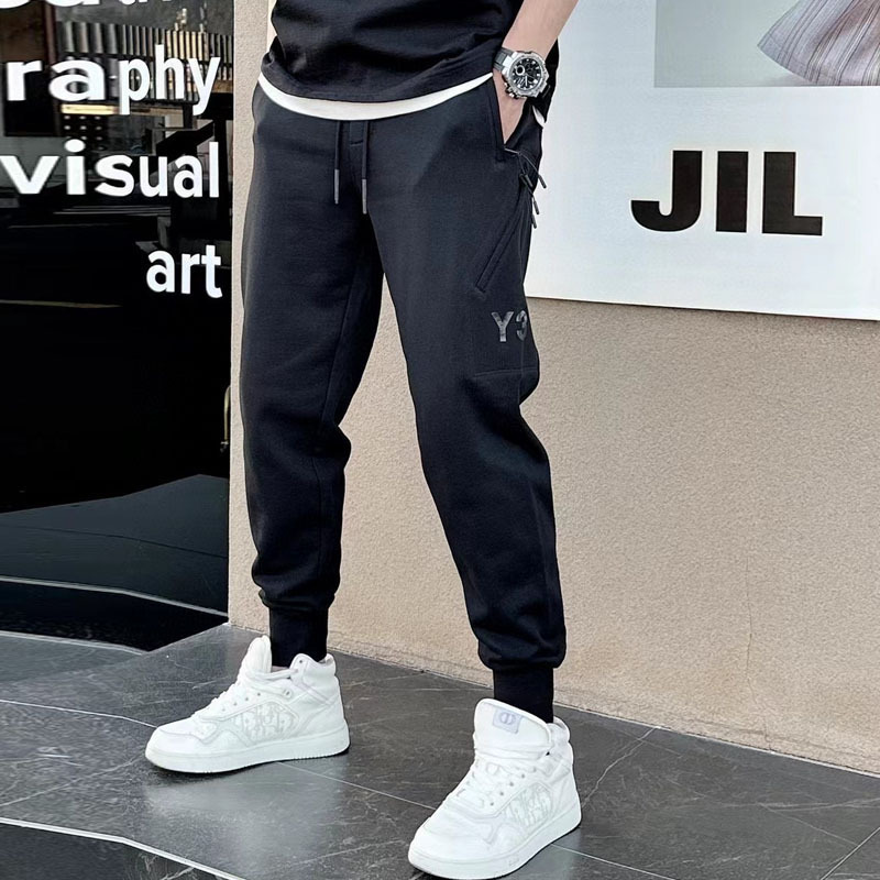 Al Studios Trendy Brand Y3 Printed Zipper Flap Pocket Pants Design Sports Casual Pants Men's Pure Cotton Versatile Leggings Sweatpants