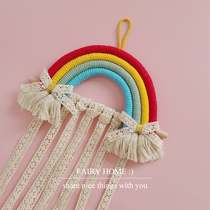 FAIRY Woven Rainbow Children's Hairpin Storage Belt Children's Room Decoration Wall Hanging Girl's Headdress Finishing Belt