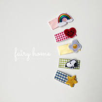 (fairy) Korea ins Snoopy Candy-colored Plaid Hairpin Cartoon Embroidery BB Clip Parent-Child Hair Accessories