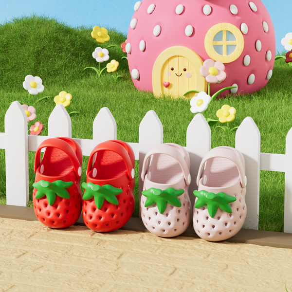 Latetime Cute Strawberry Hole Shoes Kidsren's Slippers for Boys and Girls Summer Outer Wear 2026 New Baby Slippers — 3