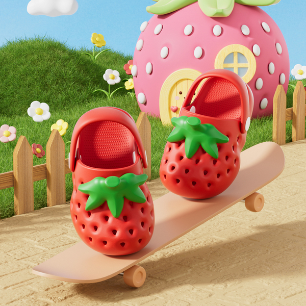 Latetime Cute Strawberry Hole Shoes Kidsren's Slippers for Boys and Girls Summer Outer Wear 2026 New Baby Slippers — 2