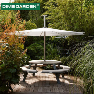 Liftable outdoor tables and chairs teak one-piece deck restaurant room outdoor public space sub-park bench combination