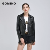 GOMINO Осенняя короткая куртка, 2019, из натуральной кожи, в корейском стиле, облегающий крой