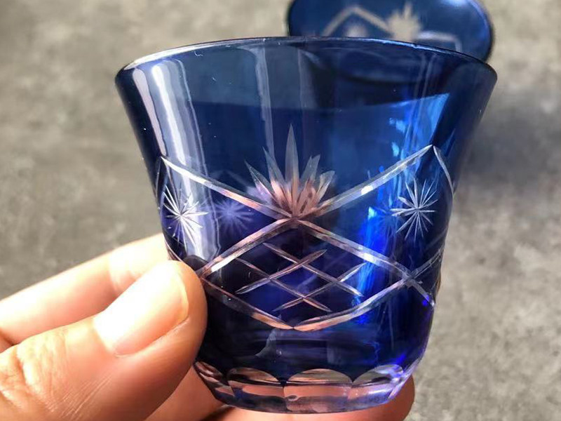 Ликер Cup 日式玻璃器皿 手工刻花玻璃酒壶清酒酒杯冰酒壶桃花酒杯白酒杯酒