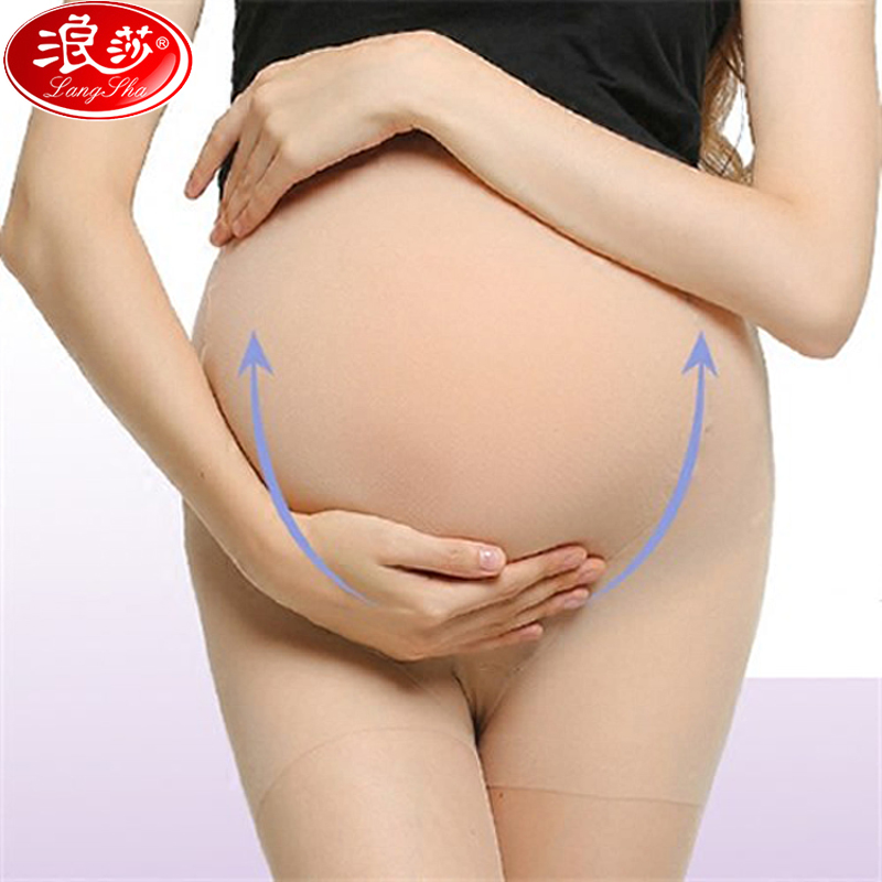 Longsato bụng có thể điều chỉnh womens mang thai vào mùa xuân và mùa thu xà cạp dày trăng vớ cộng với mã mở rộng lụa đen vớ phụ nữ