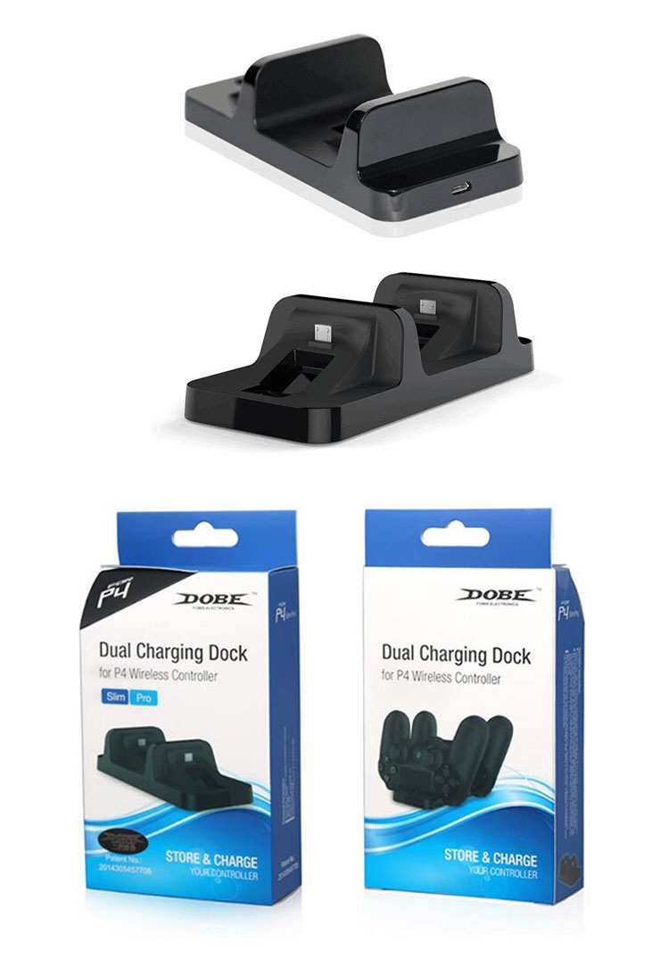 DOBE PS4 SLIM PRO đĩa đĩa nhận đĩa xử lý đôi 1 sạc tức là rack + xử lý gấp đôi - PS kết hợp sạc không dây anker