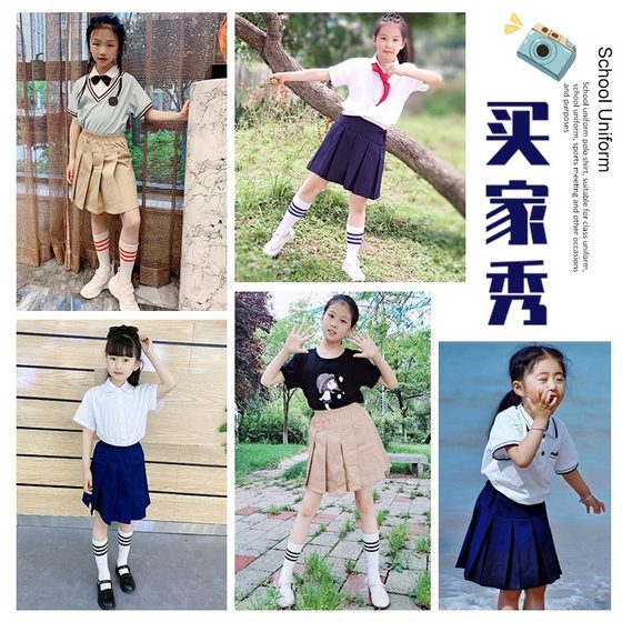 Girls red plaid skirt kindergarten single skirt spring and autumn primary and secondary school uniform jk pleated skirt college style