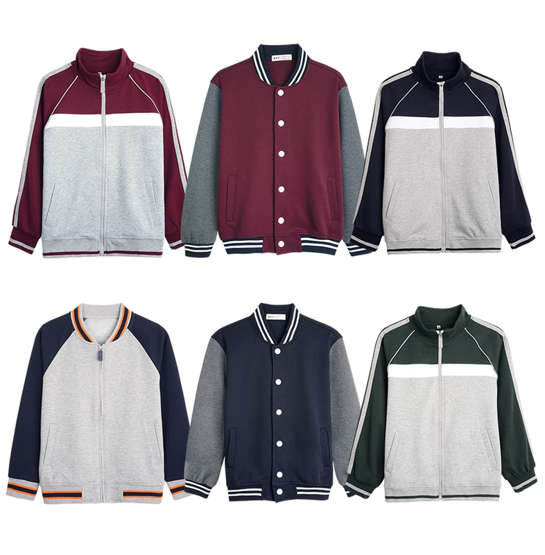 Primary School Uniform Set, Baseball Uniform, Spring and Summer Maroon and Navy Blue, Junior High and High School Sportswear, Peking University Affiliated School Uniform