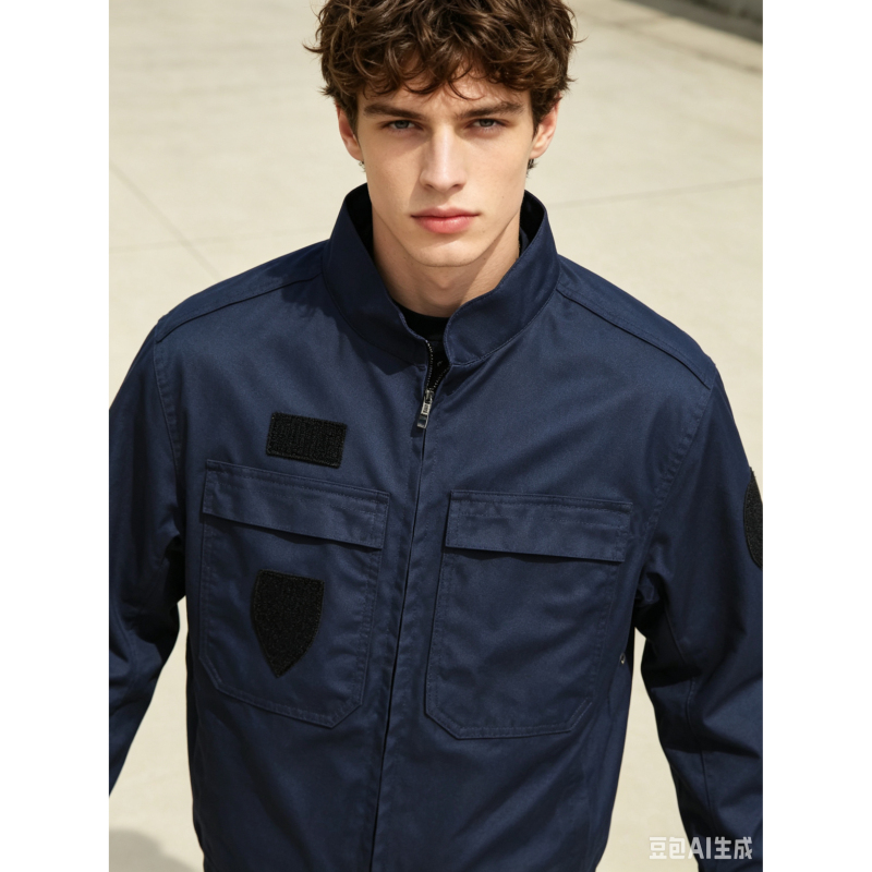 French Military Version Deep Sea Blue Navy Deck Workwear Short Jacket, Minor Flaws French Military Version Deep Sea Blue Navy Deck Workwear Short Jacket, Minor Flaws