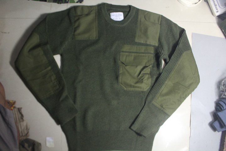 Army brigade Fan HOUSTON Houston Day single round neckline Chest Pocket Cloth 50% wool casual German sweater-Taobao