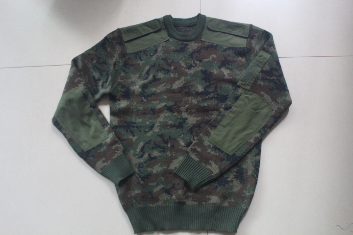 Military-inspired Rwandan public monarch edition from the camouflage crewneck patch 70% wool sweater fashion casual sweater