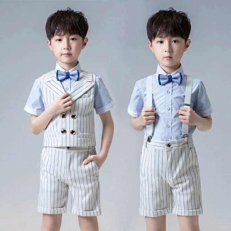 Boys suit suit summer little host clothing handsome flower girl dress wedding catwalk British children's formal wear