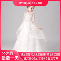 Childrens high-end dress Birthday Princess Dresses Girl Fluffy Yarn Flowers Child Wedding Little Girl Piano Plays Out of Spring and Autumn