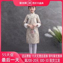 Childrens Lunar New Year Qipao Autumn Winter 2019 Girls Spring Festival Tang Dress Foreign Air Year Dress DRESS PLUS SUEDE THICKENED AUTUMN AND WINTER