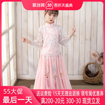 Childrens ancient clothes Handwear girl childrens dress superfairy Summer clothing Childrens girlsqipao Tang dress Spring and Autumn Chinese Wind Original