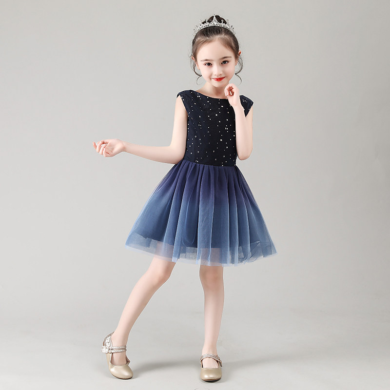 Children's high-end dress princess dress girl tutu skirt girl piano performance host catwalk costume summer