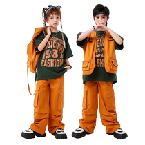 Street Dance Children Boomer Hip Hop Boy American Retro Make Old T-Shirt Girl Hiphop Rack Subdrum Performance Suit