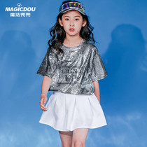 Hip-hop suit boy model catwalk fashion fashion Childrens street dance costume girl jazz dance suit summer