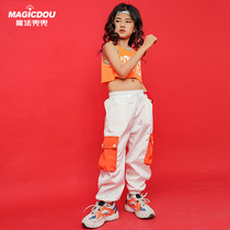 Childrens hip hop set girl hip hop 2020 Summer new loose handsome girl catwalk show tide suit summer