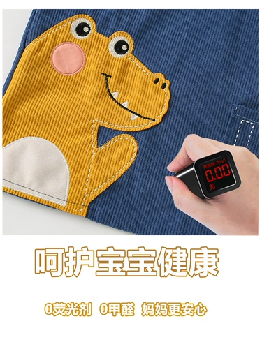 Детский демисезонный фартук, термобелье, вельветовый лонгслив, водонепроницаемый нагрудник для еды для детского сада, анти-грязь