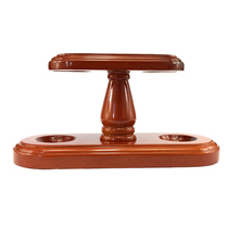 Solid wood three-dimensional pipe rack handmade double pipe holder mens collection display 2-position bracket special tool accessories