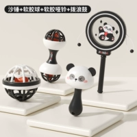 Комплект, маракас из мягкой резины, погремушка, гантели, с медвежатами, панда, 4 шт