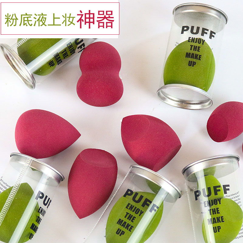Super soft wine red beauty powder bubbling water becomes large non-latex hoist powder sloping cut beauty egg on makeup sponge
