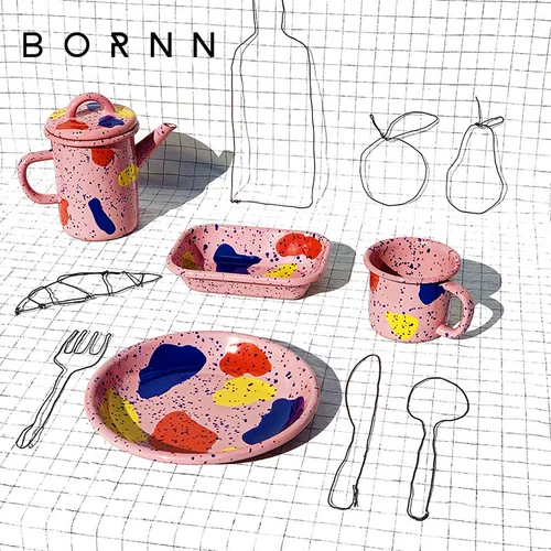 Палитра, милая посуда для кормления, обеденная тарелка, эмаль для домашнего использования, DIY
