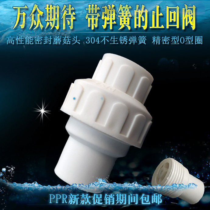 Hot melt PPR precision check valve 6 points 25 pipe accessories one - way anti - reversal straight - fed pipe spring water check valve
