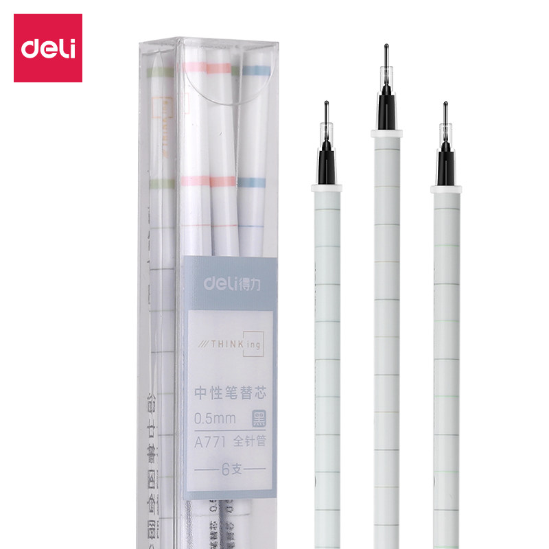 Able stationery A771 Sexual Pen Substitute core 0 5mm Full needle tube Black writing smooth student sign office 6 clothes