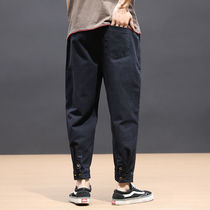 IT ins overalls mens trendy large size pants Japanese sports loose casual pants trendy brand beamed feet Harem trousers