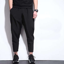 IT ins casual pants mens trendy brand ice silk thin loose solid color harem pants cropped pants pencil pants plus fat and enlarged