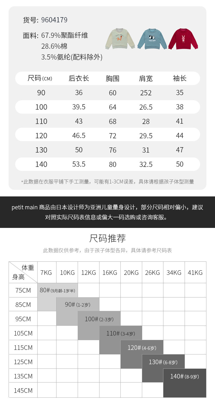 日本人气童装 petit main 时尚加绒卫衣 图5
