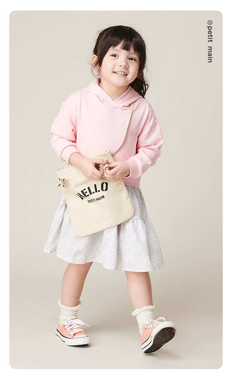 petit main 21年春季款 女童连帽卫衣连衣裙 双重优惠折后￥79包邮 90~140码可选