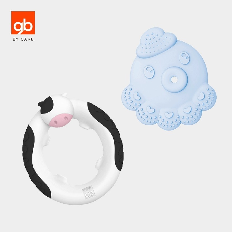 gb goodbaby bé vòng ba chiều động vật teether trẻ sơ sinh silicone cắn em bé loại vòng que - Gutta-percha / Toothbrsuh / Kem đánh răng