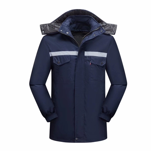 Демисезонная утепленная синяя куртка для работы, пуховик