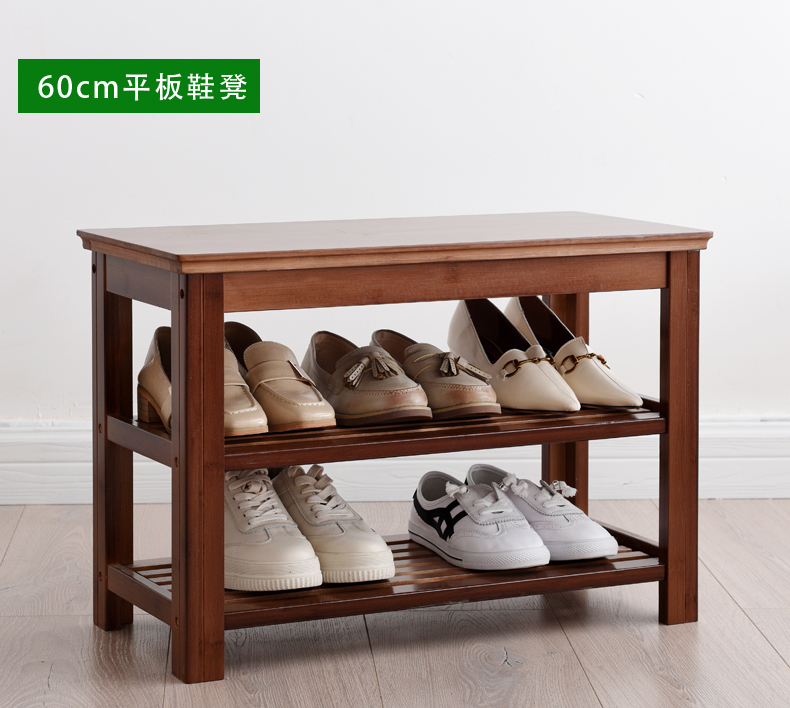 Bàn ghế ngồi Bắc Âu Cửa đơn giản đa chức năng gỗ rắn giá giày tre đơn giản giày phân tủ lắp ráp nhà - Kệ kệ trưng bày giày dép