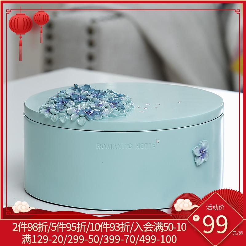 European style pastoral jewelry box desktop finishing bedroom makeup table decoration box creative decoration jewelry storage box