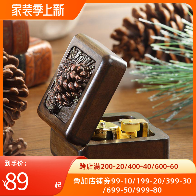 American Retro Music Box Octaonic Box Sky Sky City Wooden Boutique Birthday Gift Ideas Send Girl Girlfriends